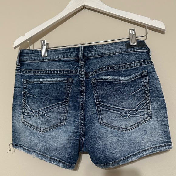 Women's Blue Denim Shorts - Picture 2 of 3